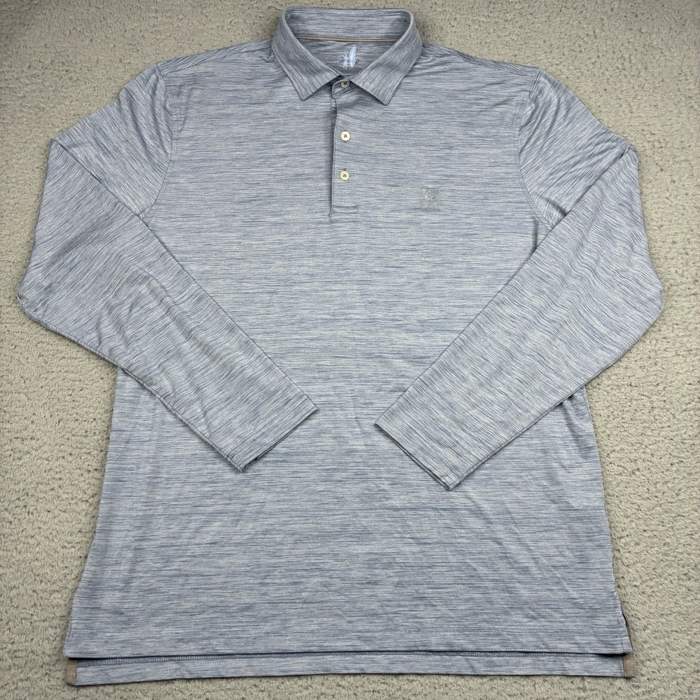 Johnnie-O Featherweight Golf Polo Men's Large Blue Long Sleeve Plainfield CC